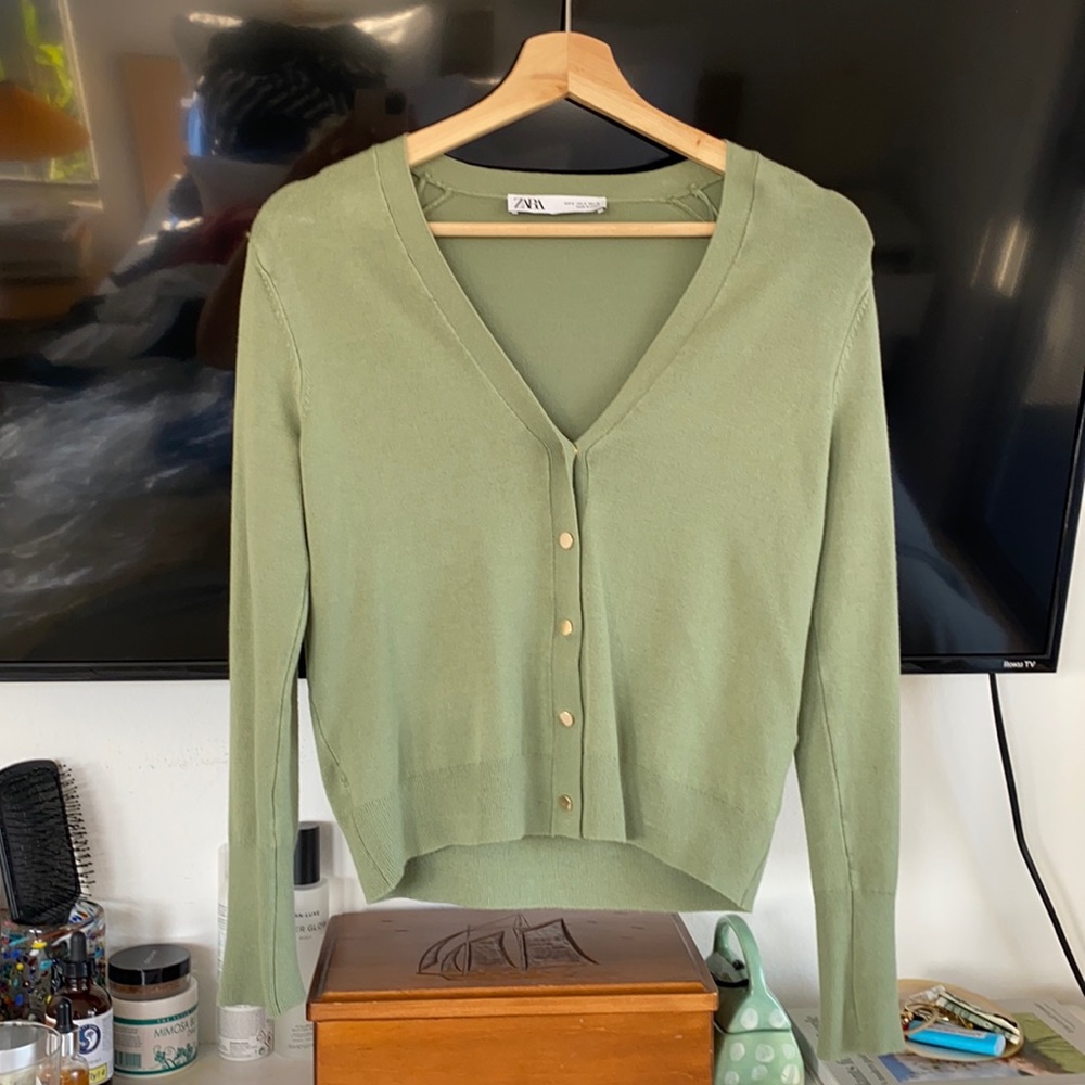 Zara “Knit Jacket with Buttons” Sweater